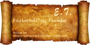 Eszterházy Tivadar névjegykártya